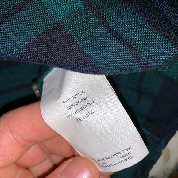 JCREW shirt sz Small GREEN/BLUE pattern - Picture 2 of 5